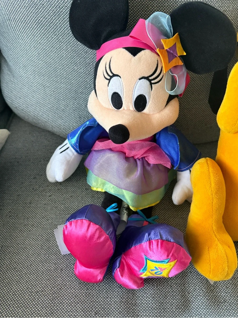 Disney Minnie Mouse Plush and Pluto 70th Anniversary Set - Pink, Purple, Yellow